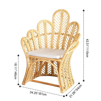 Handcrafted Indonesian Rattan Accent Chair - Boho Handwoven And Breathable Comfort For Living Room & Bedroom