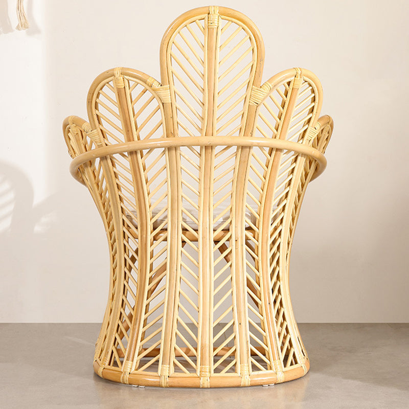Handcrafted Indonesian Rattan Accent Chair - Boho Handwoven And Breathable Comfort For Living Room & Bedroom