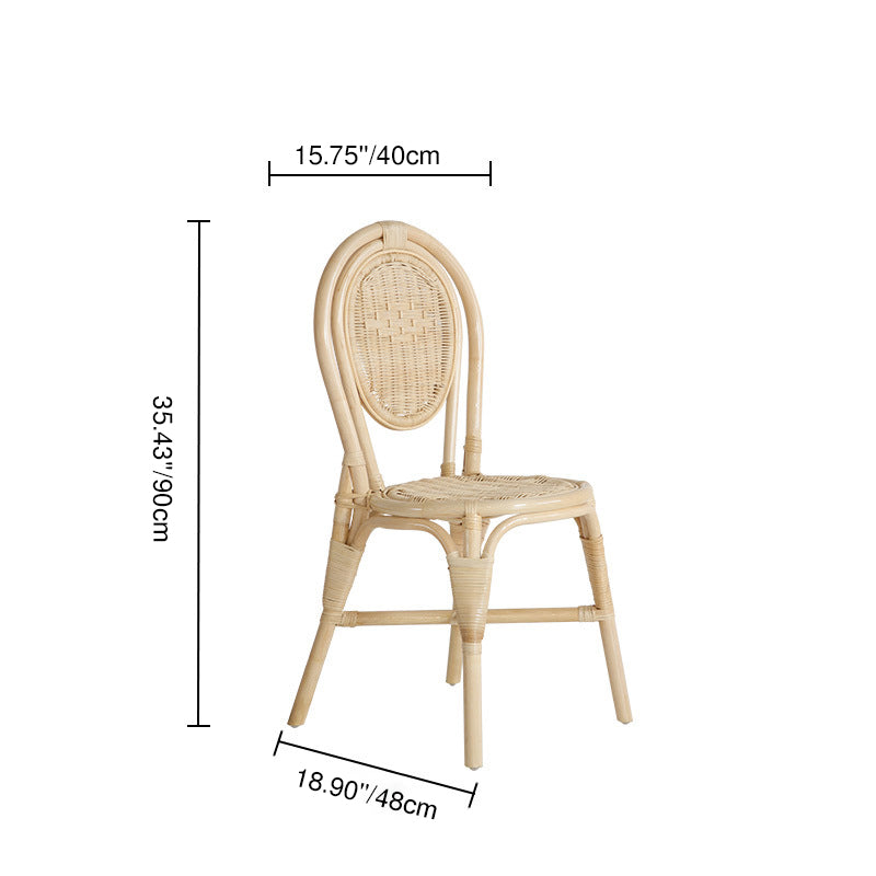 Premium Handcrafted Natural Rattan Dining Chair - Farmhouse Stylish, Breathable, And Long-lasting For Dining Room