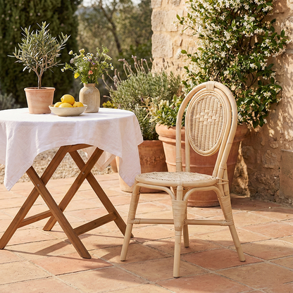 Premium Handcrafted Natural Rattan Dining Chair - Farmhouse Stylish, Breathable, And Long-lasting For Dining Room