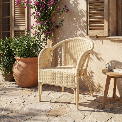 Premium Eco-friendly Rattan Dining Chair - Farmhouse Durable & Stylish Handwoven Craftsmanship For Dining Room