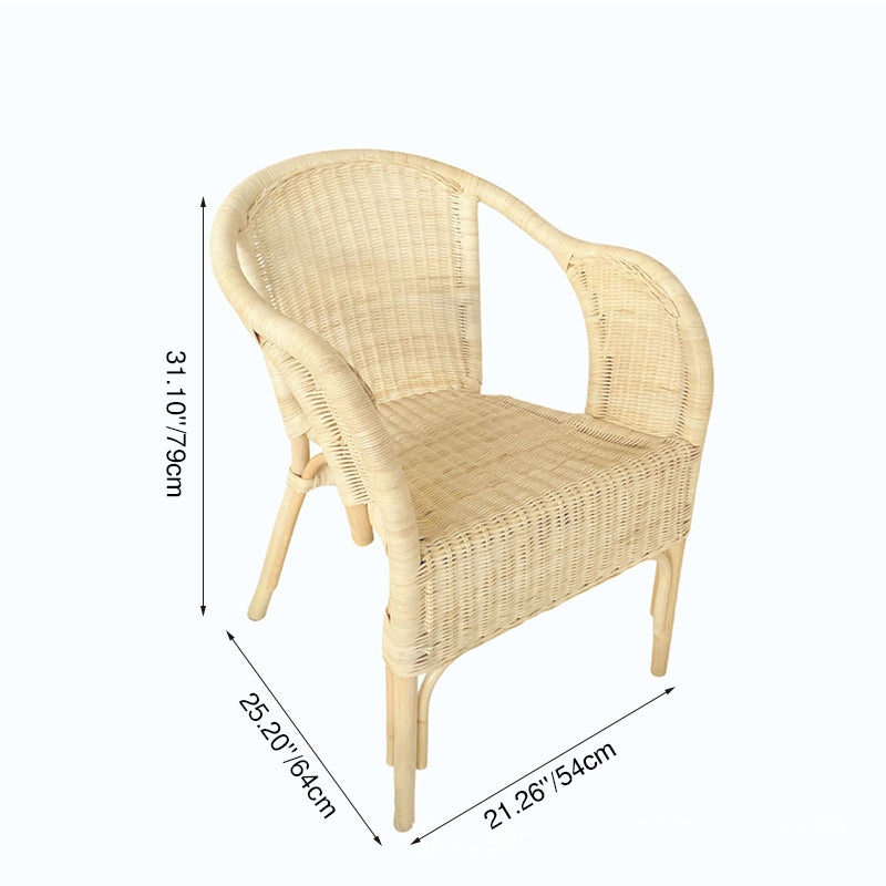 Premium Eco-friendly Rattan Dining Chair - Farmhouse Durable & Stylish Handwoven Craftsmanship For Dining Room
