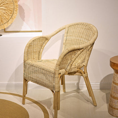 Premium Eco-friendly Rattan Dining Chair - Farmhouse Durable & Stylish Handwoven Craftsmanship For Dining Room