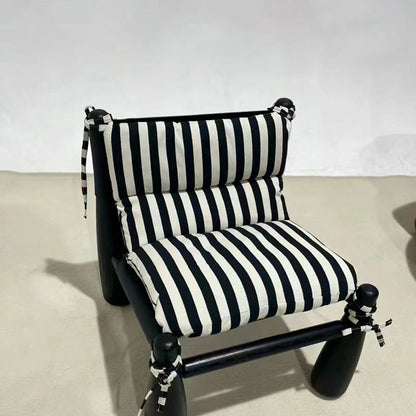 Contemporary Nordic Cotton-linen Saddle Leather Ash Wood Square Accent Chair Removable Cushion Backrest For Living Room