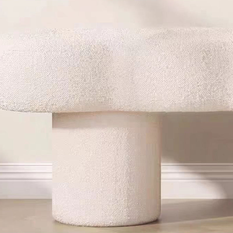 Contemporary Nordic Lamb Fleece Solid Wood Rectangular Bench For Living Room