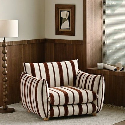 Contemporary Nordic Linen Cotton Dot Fabric Solid Wood Square Accent Chair Backrest Armrest For Living Room