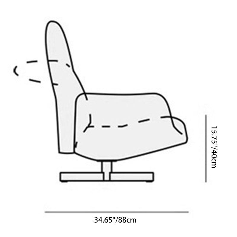 Contemporary Nordic Chenille Pine Wood Stainless Steel Square Accent Chair Backrest Armrest 360°Swivel For Living Room