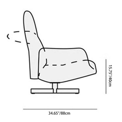 Contemporary Nordic Chenille Pine Wood Stainless Steel Square Accent Chair Backrest Armrest 360°Swivel For Living Room
