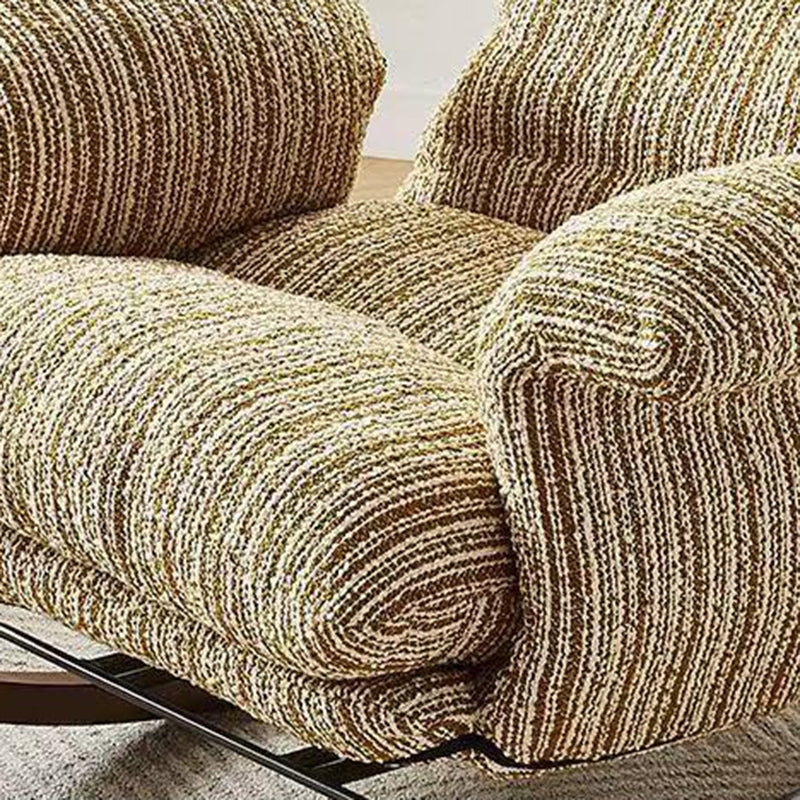 Contemporary Nordic Solid Wood Iron Cotton-linen Square Rocking Chair Armrest Adjustable Backrest For Living Room