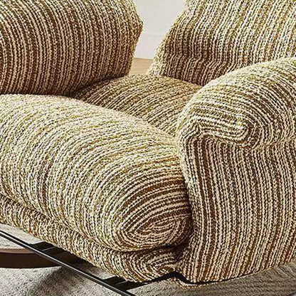 Contemporary Nordic Solid Wood Iron Cotton-linen Square Rocking Chair Armrest Adjustable Backrest For Living Room