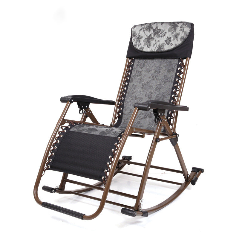 Modern Minimalist Tesslin Fabric Iron Rectangular Rocking Chair Armrest Adjustable Backrest Foldable For Living Room