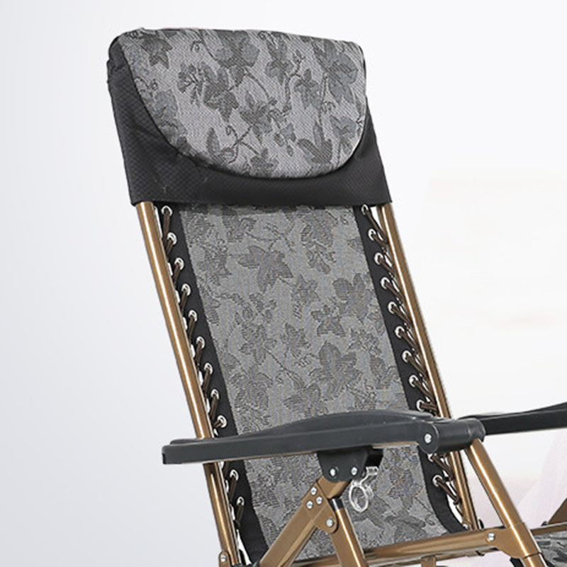 Modern Minimalist Tesslin Fabric Iron Rectangular Rocking Chair Armrest Adjustable Backrest Foldable For Living Room