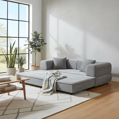 Space-Saving Compression Sofa Bed - Nordic Comfortable, Supportive & No Assembly Required For Living Room & Bedroom