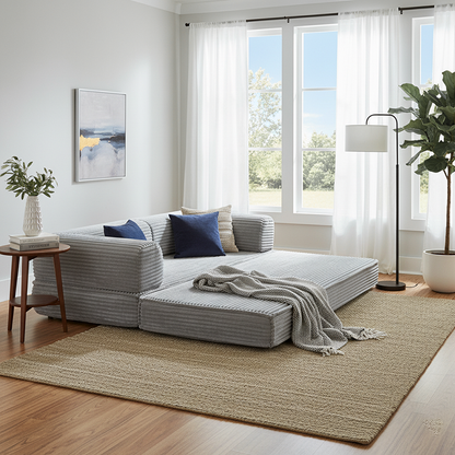 Space-Saving Compression Sofa Bed - Nordic Comfortable, Supportive & No Assembly Required For Living Room & Bedroom