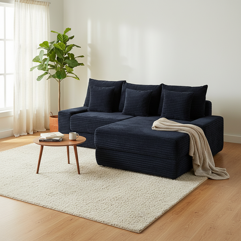 Multifunctional Space-Efficient Compression Sofa - Nordic Ergonomic Design With 35D High-Resilience Sponge