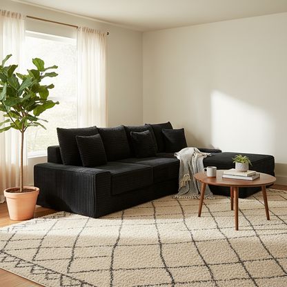 Multifunctional Space-Efficient Compression Sofa - Nordic Ergonomic Design With 35D High-Resilience Sponge