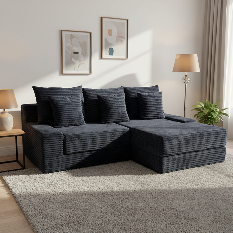 Multifunctional Space-Efficient Compression Sofa - Nordic Ergonomic Design With 35D High-Resilience Sponge
