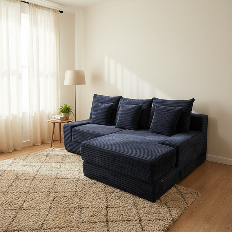 Multifunctional Space-Efficient Compression Sofa - Nordic Ergonomic Design With 35D High-Resilience Sponge