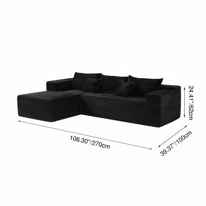 Compact 35D High-Resilience Foam Compression Sofa - Nordic Soft Corduroy Fabric Easy Storage For Living Room & Bedroom