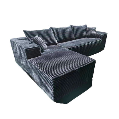 Compact 35D High-Resilience Foam Compression Sofa - Nordic Soft Corduroy Fabric Easy Storage For Living Room & Bedroom