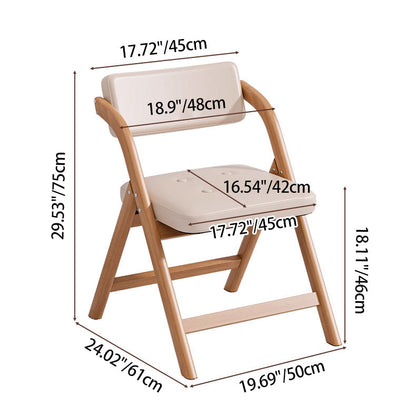 Modern Minimalist Synthetic Fabric Carbon Steel Rectangular Foldable Dining Chair Armless Backrest For Dining Room & Kitchen