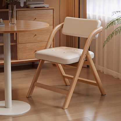 Modern Minimalist Synthetic Fabric Carbon Steel Rectangular Foldable Dining Chair Armless Backrest For Dining Room & Kitchen