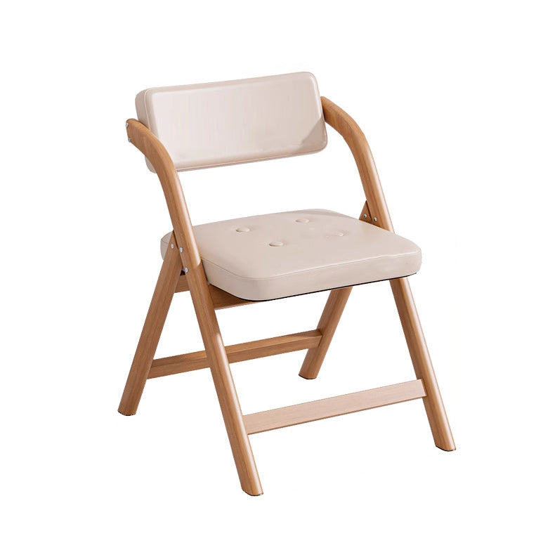 Modern Minimalist Synthetic Fabric Carbon Steel Rectangular Foldable Dining Chair Armless Backrest For Dining Room & Kitchen