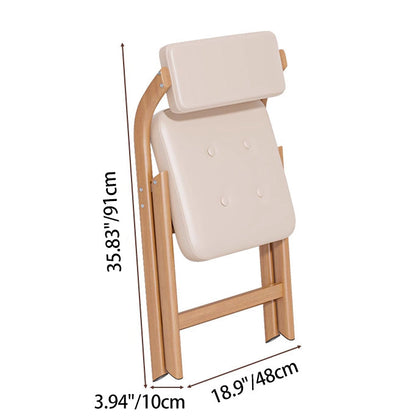 Modern Minimalist Synthetic Fabric Carbon Steel Rectangular Foldable Dining Chair Armless Backrest For Dining Room & Kitchen