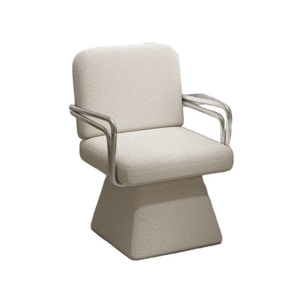Modern Minimalist Velvet Solid Wood Plywood Steel Swivel Accent Chair Backrest Armrest For Living Room