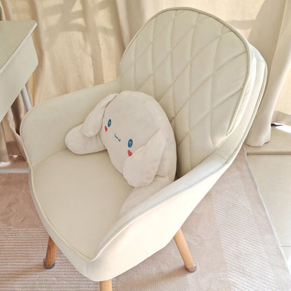 Modern Minimalist Synthetic Fabric Cat Scratch Leather Beech Wood Square Swivel Desk Chair Armrest Backrest For Home Office