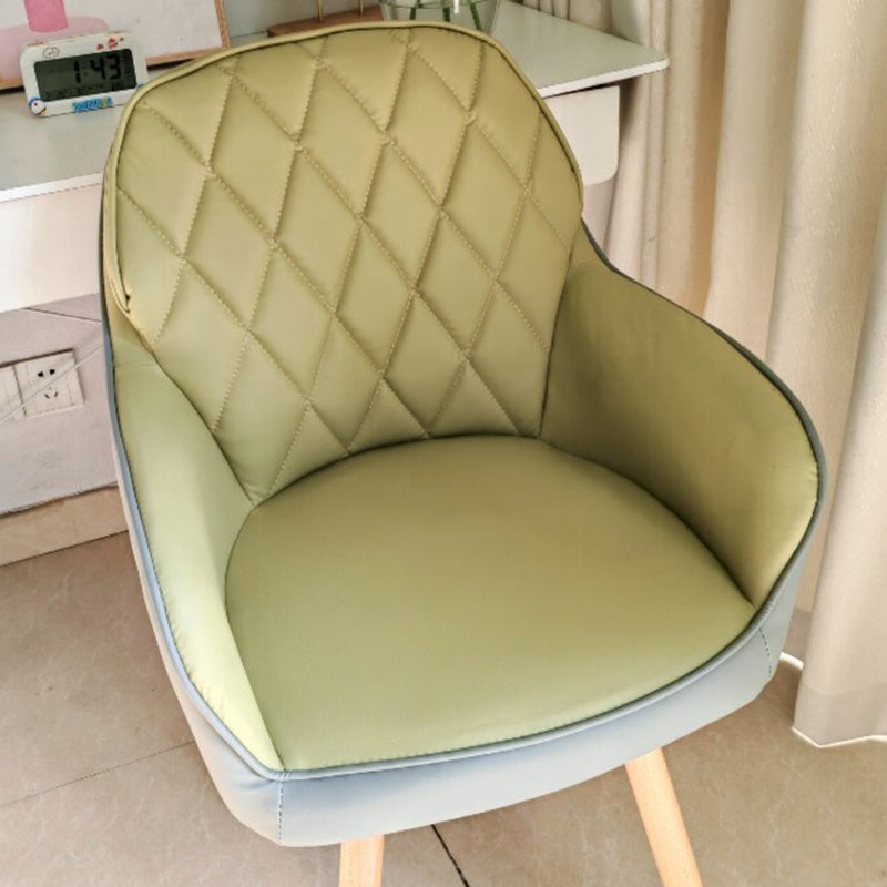 Modern Minimalist Synthetic Fabric Cat Scratch Leather Beech Wood Square Swivel Desk Chair Armrest Backrest For Home Office