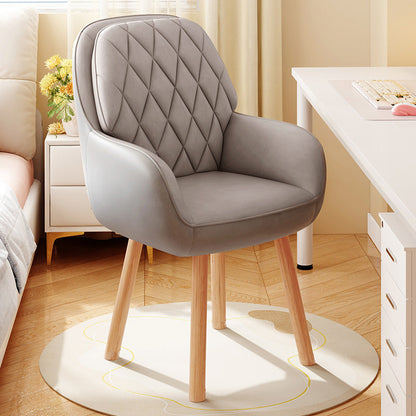 Modern Minimalist Synthetic Fabric Cat Scratch Leather Beech Wood Square Swivel Desk Chair Armrest Backrest For Home Office