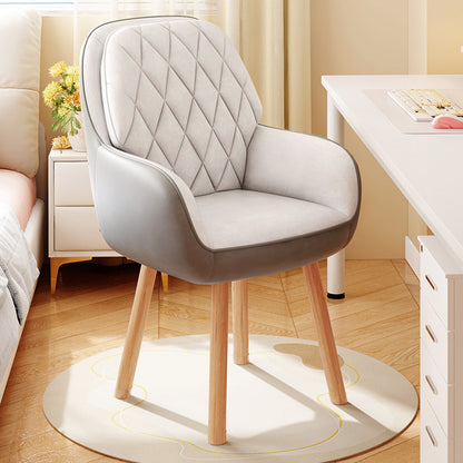 Modern Minimalist Synthetic Fabric Cat Scratch Leather Beech Wood Square Swivel Desk Chair Armrest Backrest For Home Office
