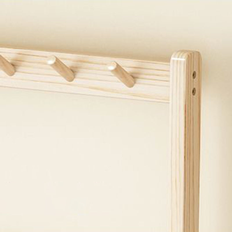 Modern Minimalist Solid Wood Linen Rectangular Shoe Bench 2-Tier Hall Tree For Entryway