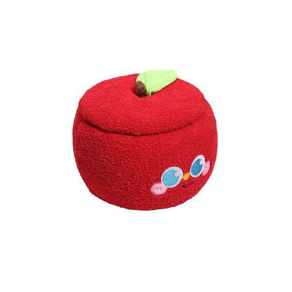 Contemporary Creative Velvet MDF Apple-Shaped Low Stool Hidden Storage For Living Room