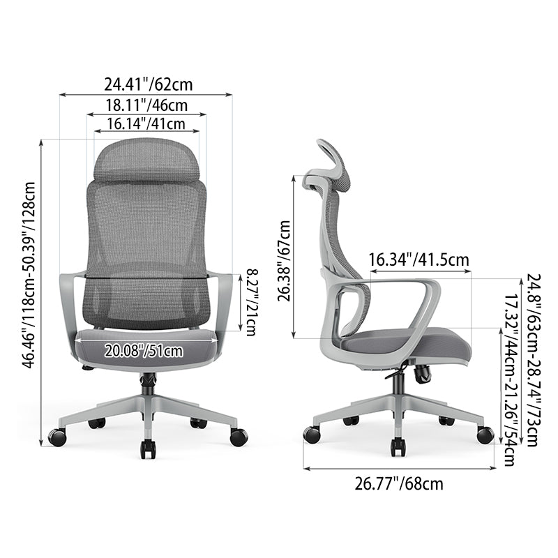 Stylish & Comfortable High Back Desk Chair - Minimalist Breathable Mesh & Premium Lumbar Support For Home Office