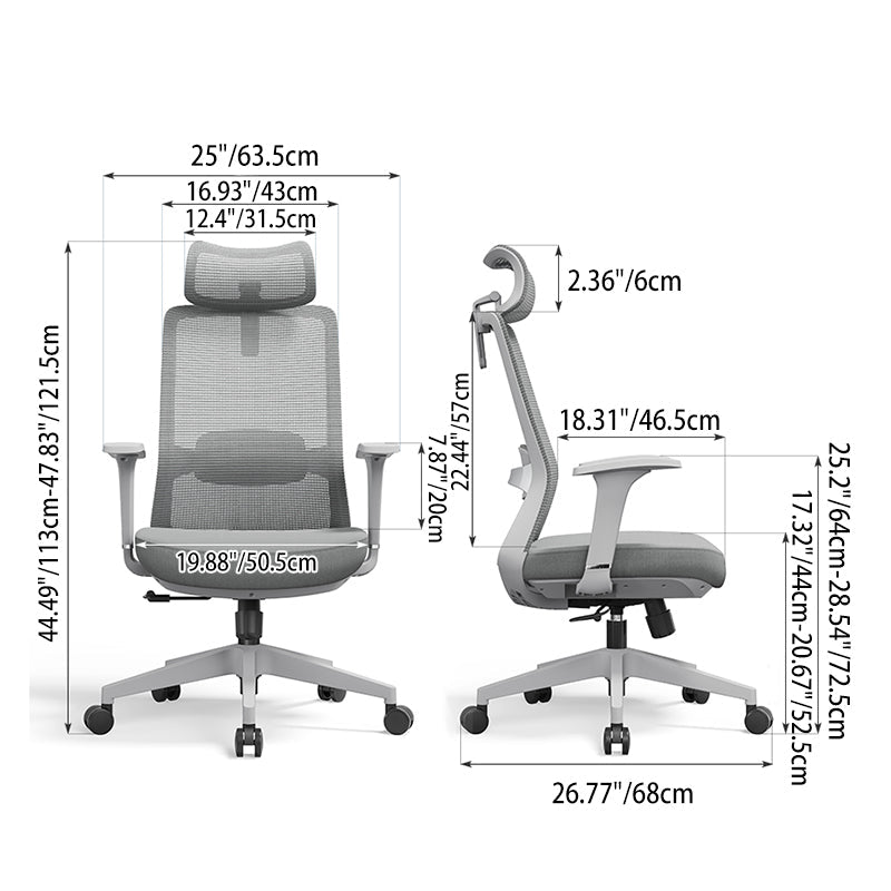 Premium Ergonomic Office Desk Chair - Minimalist High-Back Manager Chair With 2D Headrest & SGS Certified Gas Lift For Home Office