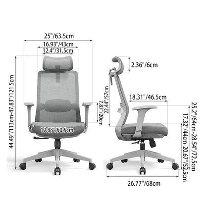Premium Ergonomic Office Desk Chair - Minimalist High-Back Manager Chair With 2D Headrest & SGS Certified Gas Lift For Home Office