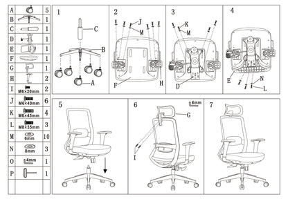 Premium Ergonomic Office Desk Chair - Minimalist High-Back Manager Chair With 2D Headrest & SGS Certified Gas Lift For Home Office
