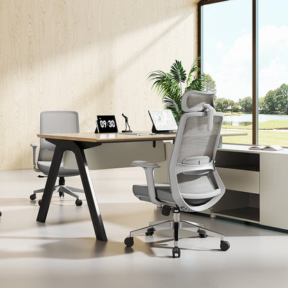 Ergonomic Adjustable Manager Desk Chair - Minimalist Durable High-Back Chair With 4D Adjustable Armrests & Silent Casters For Home Office
