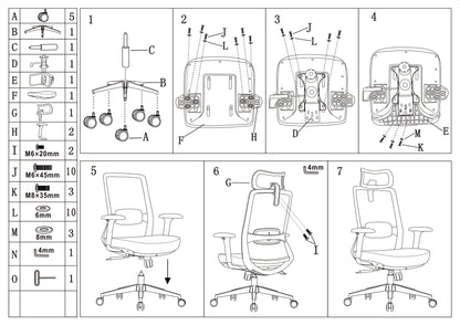 Ergonomic Adjustable Manager Desk Chair - Minimalist Durable High-Back Chair With 4D Adjustable Armrests & Silent Casters For Home Office