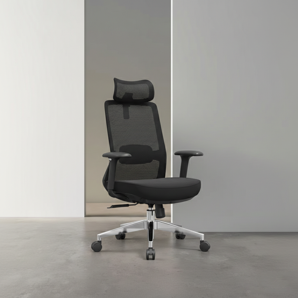 Premium Ergonomic High-Back Executive Desk Chair - Minimalist High-Back Chair With Adjustable Features & BIFMA Certified Casters For Home Office