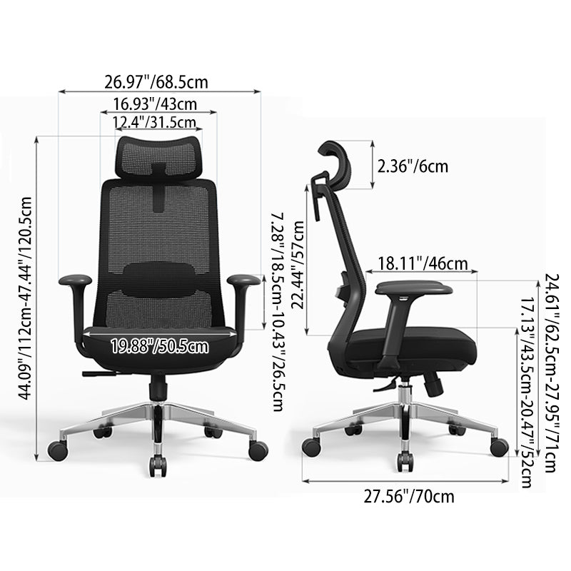 Premium Ergonomic High-Back Executive Desk Chair - Minimalist High-Back Chair With Adjustable Features & BIFMA Certified Casters For Home Office