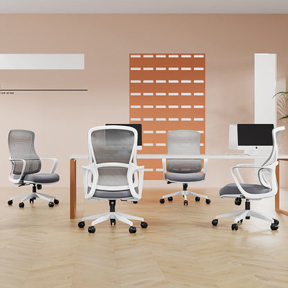 Memory Sponge Seat & Breathable Mesh Back Desk Chair - Minimalist PU Silent Casters & Butterfly Base For Home Office