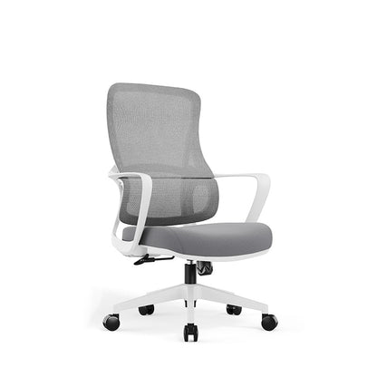 Memory Sponge Seat & Breathable Mesh Back Desk Chair - Minimalist PU Silent Casters & Butterfly Base For Home Office
