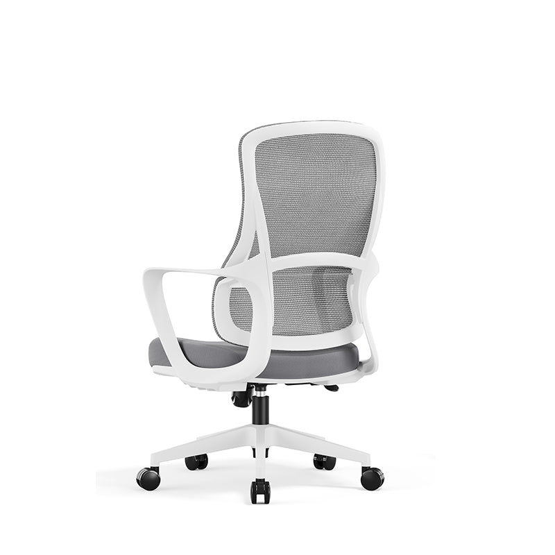 Memory Sponge Seat & Breathable Mesh Back Desk Chair - Minimalist PU Silent Casters & Butterfly Base For Home Office