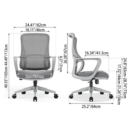 High-Quality Ergonomic Breathable Mesh Desk Chair - Minimalist Comfortable & Durable Office Chair With Lumbar Support & Silent Casters For Home Office