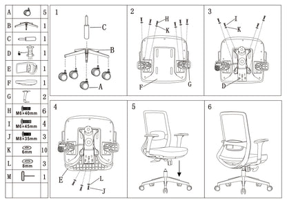 Adjustable Lumbar Support Ergonomic Mid-Back Desk Chair - Minimalist Memory Sponge Seat & BIFMA-Approved Casters For Home Office