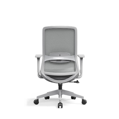 Ergonomic Mid-Back Desk Chair - Minimalist Office Chair With Adjustable Lumbar Support & Memory Sponge Seat For Home Office