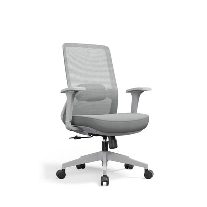 Ergonomic Mid-Back Desk Chair - Minimalist Office Chair With Adjustable Lumbar Support & Memory Sponge Seat For Home Office